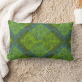 植物パターン。12c DGrey BG ランバークッション (ブランケット)