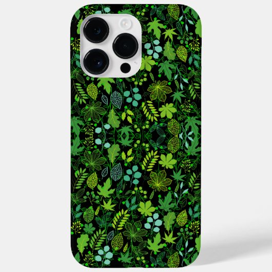 植物パターン。14bブラックBG Case-Mate iPhoneケース (裏面)