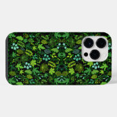 植物パターン。14bブラックBG iPhoneケース (裏面横)