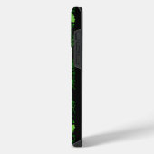 植物パターン。14bブラックBG iPhoneケース (左側面)
