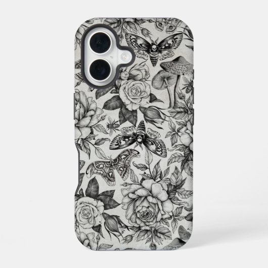 植物パターン iPhone 16ケース (裏面)