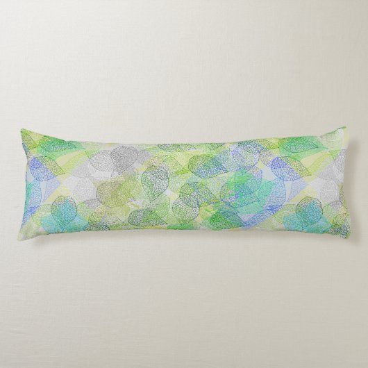 植物パターンA02.b葉LGrey BG ボディピロー (正面)