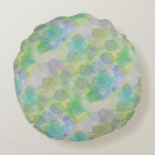 植物パターンA02.b葉LGrey BG ラウンドクッション (裏面)