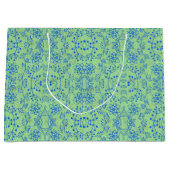 植物パターンA08.b boho.緑BG ラージペーパーバッグ (正面)