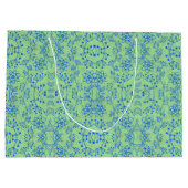 植物パターンA08.b boho.緑BG ラージペーパーバッグ (裏面)