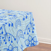 植物パターンA08.b boho.青BG テーブルクロス (インサイチュ)