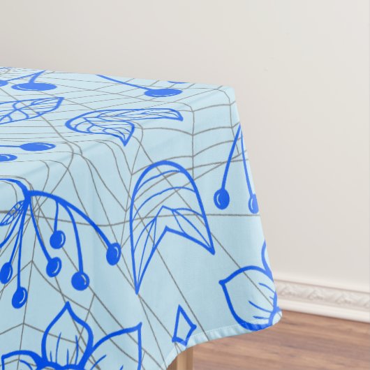 植物パターンA08.b boho.青BG テーブルクロス (インサイチュ)