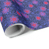 植物パターンA13.bブラックBG ラッピングペーパー (ロールコーナー)