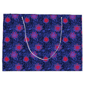 植物パターンA13.bブラックBG ラージペーパーバッグ (裏面)