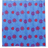 植物パターンA13.b L青BG シャワーカーテン (正面)