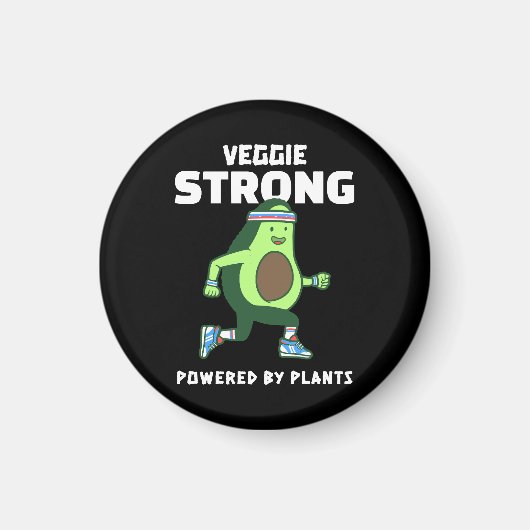 植物パワーで強くなる Veggie Strong マグネット (正面)