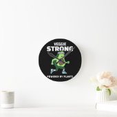 植物パワーで強くなる Veggie Strong ラウンド壁時計 (ホーム)