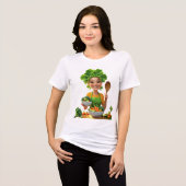植物パワーのシェフ - 愛情たっぷりの料理 トライブレンドTシャツ (正面全面)