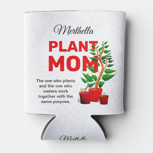 植物パーソナライズされた母 缶クーラー (正面)