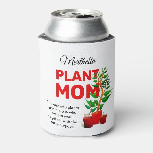 植物パーソナライズされた母 缶クーラー (缶裏面)