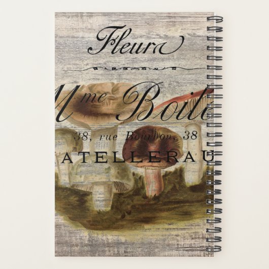 植物フランスのの素朴なヒバの森キノコ プランナー手帳 (裏面)