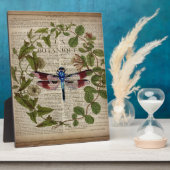 植物フランスの葉モダンヴィンテージ フォトプラーク (側面)