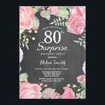 植物フローラサプライズ80th誕生日招待状 招待状<br><div class="desc">植物フローラサプライズ80誕生日招待状。フローラ·ピンク·ピニーズ·誕生日·招待状·フォー·ウーマン。水彩フローラフラワーピンクエレガントのバラと牡丹の花。大人の誕生日。黒板の背景白黒：13.15.16.18.21.30.40.50.60.70.80.90.100.任意の年齢さらにカスタマイズするには、「クリックカスタマイズit」ボタンをクリックし、デザインツールを使用してこのテンプレートを変更してください。</div>