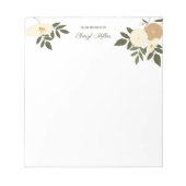 植物フローラフパーソナライズされたラワースケッチ ノートパッド (正面)