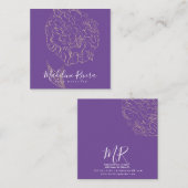 植物フローラ牡丹アートホームイベントデザイナー スクエア名刺 (正面/裏面)