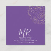 植物フローラ牡丹アートホームイベントデザイナー スクエア名刺 (裏面)