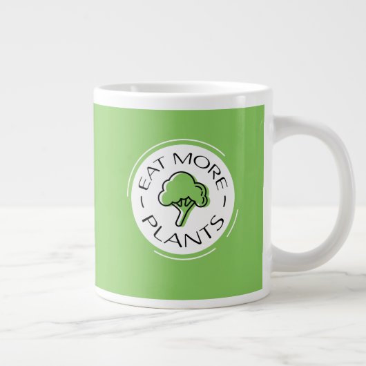 植物ベースのビーガン食べより多くの植物クリーン食品グリーン ジャンボコーヒーマグカップ (右)