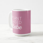 植物ベースの可愛い人のピンクのマグ コーヒーマグカップ (正面左)