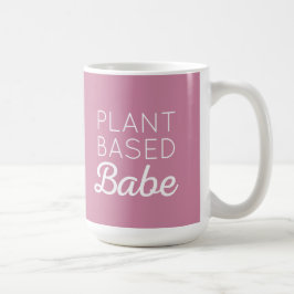 植物ベースの可愛い人のピンクのマグ コーヒーマグカップ
