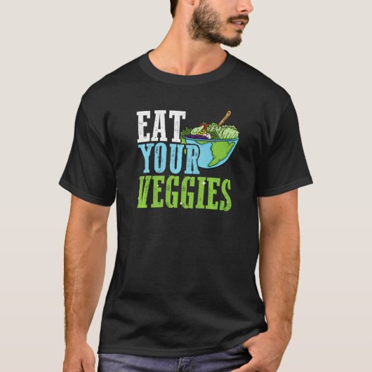 植物ベースの食事をもっと野菜をかわいいベジタリアン Tシャツ (正面)