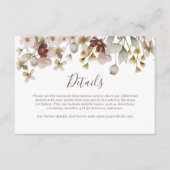 植物ボルドー水彩ウェディング詳細案内付属カード エンクロージャーカード (正面)