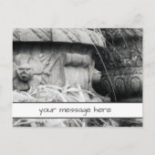 植物ポット初期春白黒カスタムメッセージ ポストカード (正面)