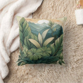 植物マウンテンシーンクッションとリーフ詳細 クッション (ブランケット)