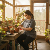 植物マニアTシャツ プラスサイズTシャツ