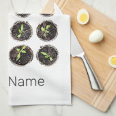 植物ママガーデンフラワーホビーガーデナーまたはフローリスト キッチンタオル (四つ折り)