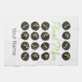 植物ママガーデンフラワーホビーガーデナーまたはフローリスト キッチンタオル (横)