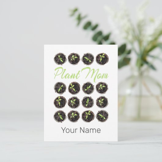 植物ママガーデンフラワーホビーガーデナーまたはフローリスト シーズンポストカード (スタンド正面)