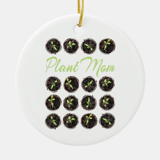 植物ママガーデンフラワーホビーガーデナーまたはフローリスト セラミックオーナメント (正面)