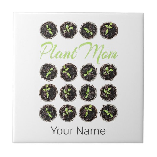 植物ママガーデンフラワーホビーガーデナーまたはフローリスト タイル (正面)