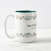 植物マママグ 面白い植物柄 コーヒーマグ (15oz) ツートーンマグカップ (左)