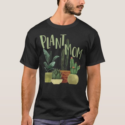 植物ママ植物ママ多肉植物 Tシャツ (正面)