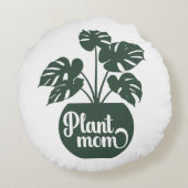 植物ママ緑の鉢植え ラウンドクッション (裏面)