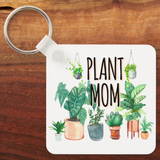 植物ママ – ガーデニング、ママのためのプランターギフト キーホルダー (正面)