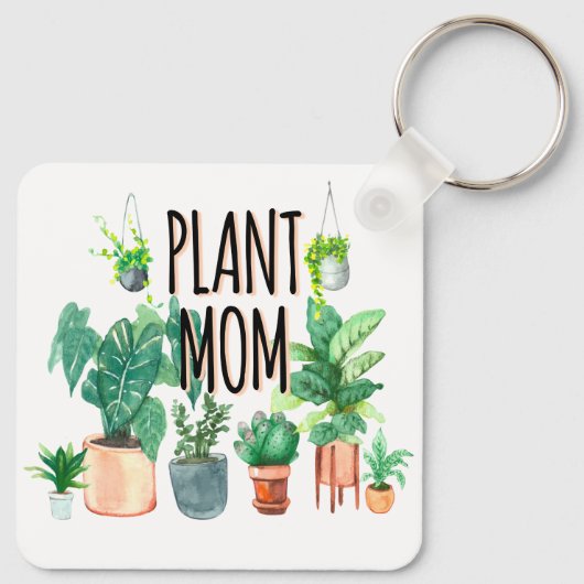 植物ママ – ガーデニング、ママのためのプランターギフト キーホルダー (裏面)