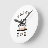 植物ママ ラウンド壁時計 (傾斜)