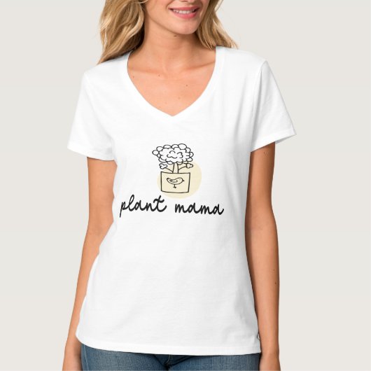 植物ママTシャツ - かわいいグラフィックTシャツ 植物好きな人へ Tシャツ (正面)