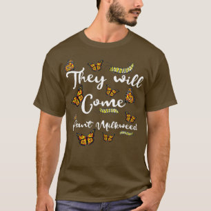 植物ミルクウィード（昆虫）オオカバマダラ、モナークバタフライ愛好家 Tシャツ
