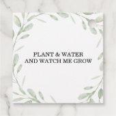 植物メッセージカード、ベビーシャワーメッセージカード フェイバータグ (裏面)