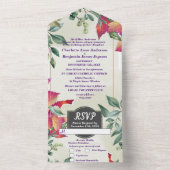 植物モダンな秋の落ち葉のウェディング オールインワン招待状 (内側)