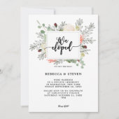 植物モダンな結婚式の報告カード 招待状 (正面)