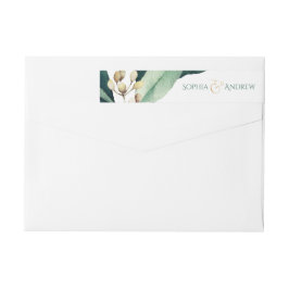 植物モダンの温室ラスチッ結婚クのモノグラム ラップアラウンドラベル